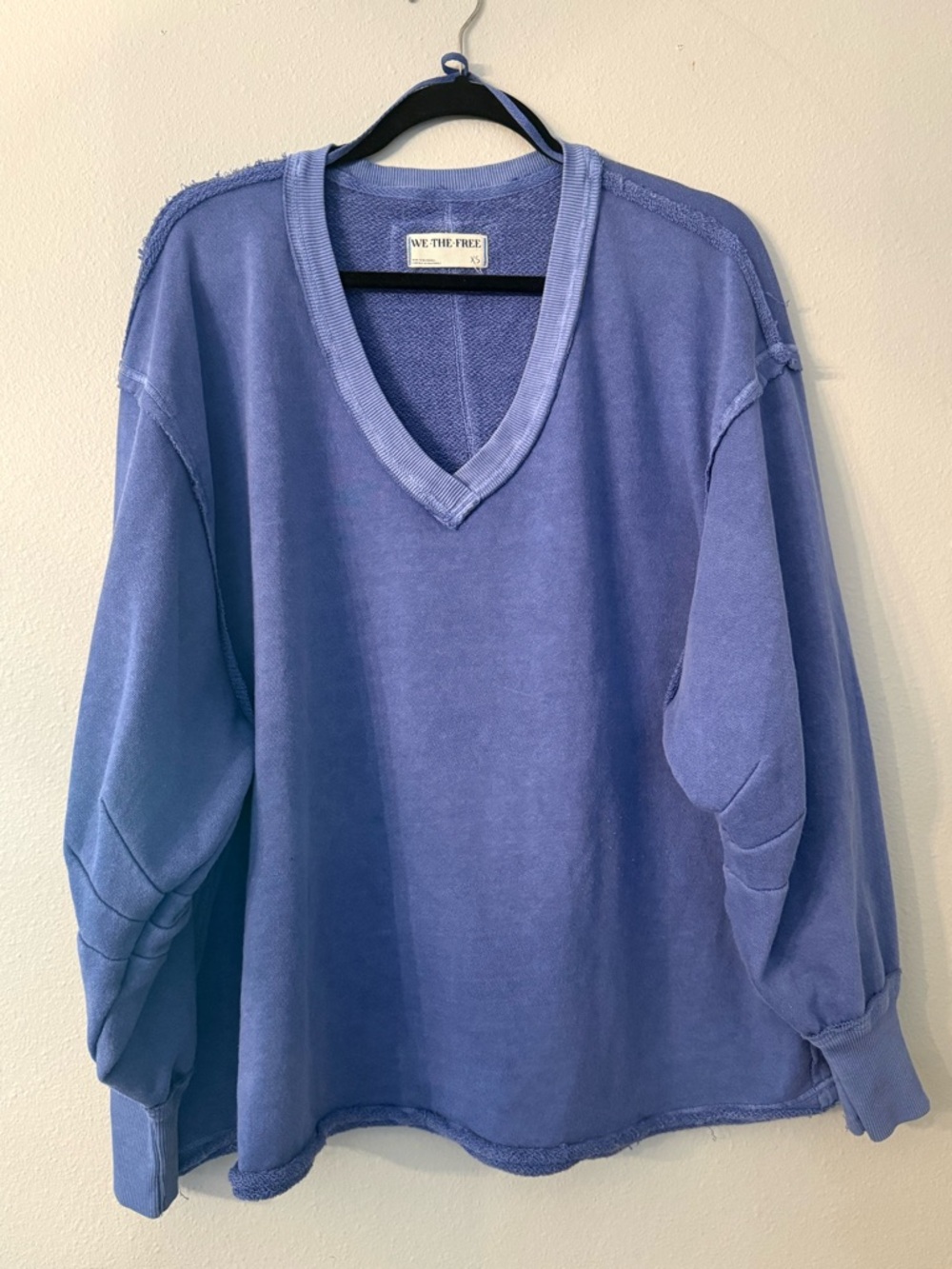 Free People We The Free Venice V-Neck Sweatshirt Blue XS
